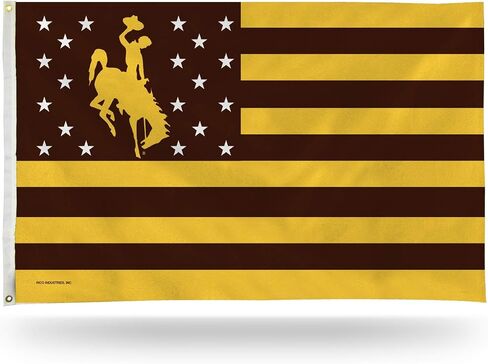 راية علم Rico Industries NCAA Wyoming Cowboys مقاس 3 × 5 بوصات - جانب واحد - داخلي أو خارجي - ديكور منزلي (أخضر) in Saudi Arabia