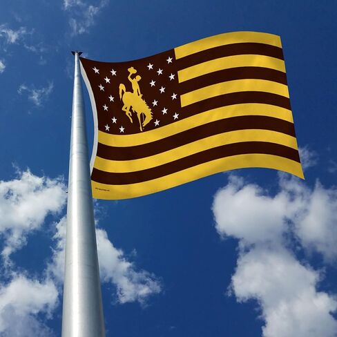 راية علم Rico Industries NCAA Wyoming Cowboys مقاس 3 × 5 بوصات - جانب واحد - داخلي أو خارجي - ديكور منزلي (أخضر) in Saudi Arabia
