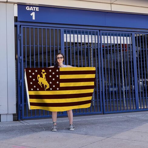 راية علم Rico Industries NCAA Wyoming Cowboys مقاس 3 × 5 بوصات - جانب واحد - داخلي أو خارجي - ديكور منزلي (أخضر) in Saudi Arabia