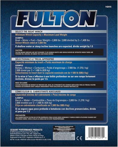 Fulton 142415 Dual Speed Winch with 20' Strap - 2600 lbs. Capacity, 1 Pack, Silver in Saudi Arabia