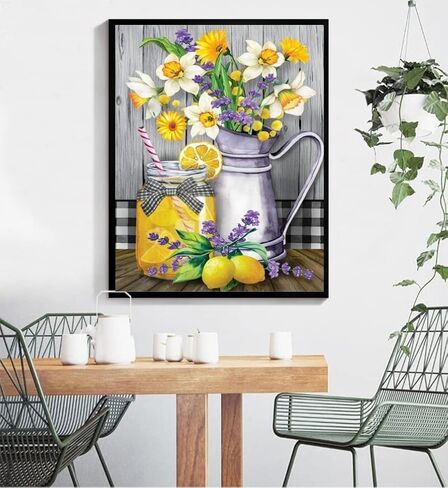 BOMUVI Paint by Number for Adults Beginner Paint by Numbers for Adults Flower Paint by Number Kits Acrylic Painting Paint by Number Kits on Canvas Paint by Number Adults Lemon 16x20 Inch in Saudi Arabia