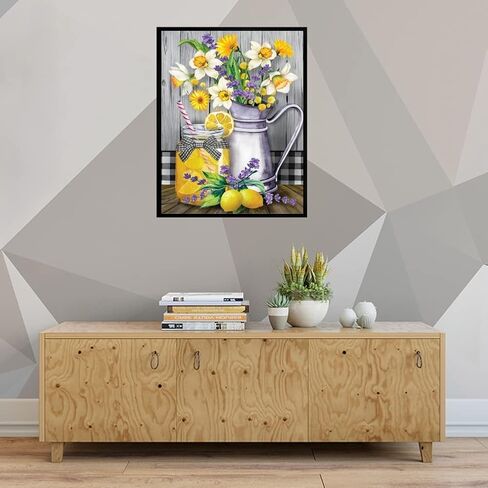 BOMUVI Paint by Number for Adults Beginner Paint by Numbers for Adults Flower Paint by Number Kits Acrylic Painting Paint by Number Kits on Canvas Paint by Number Adults Lemon 16x20 Inch in Saudi Arabia