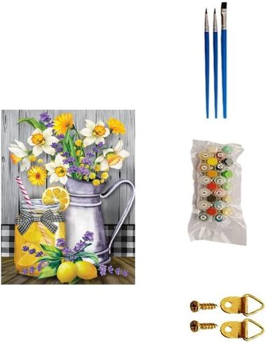BOMUVI Paint by Number for Adults Beginner Paint by Numbers for Adults Flower Paint by Number Kits Acrylic Painting Paint by Number Kits on Canvas Paint by Number Adults Lemon 16x20 Inch in Saudi Arabia