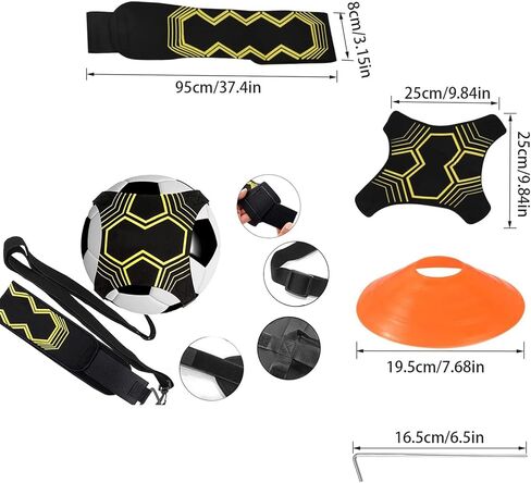 مجموعة تدريب كرة القدم، مدرب كرة قدم و10 مخاريط، كرة مع خيط، هدية كرة قدم للأولاد، حزام قابل للتعديل لمقاسات الكرة 3/4/5 in Kuwait