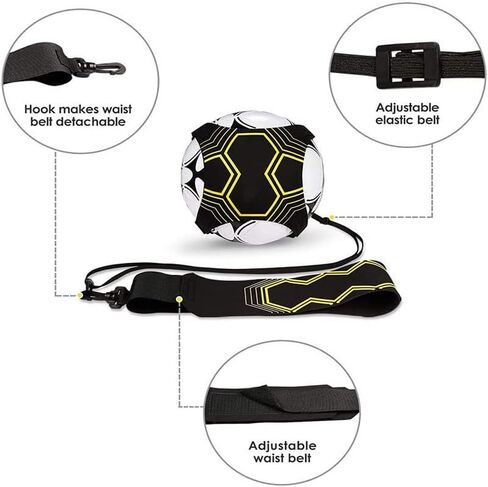 مجموعة تدريب كرة القدم، مدرب كرة قدم و10 مخاريط، كرة مع خيط، هدية كرة قدم للأولاد، حزام قابل للتعديل لمقاسات الكرة 3/4/5 in Kuwait