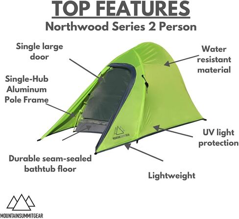 Northwood Series 1/2/4-Person Backpacking Tent - Lightweight Camping Tent and Backpacking Tent with Water Resistant and Windproof Design (by Caddis Sports Inc.) in Saudi Arabia