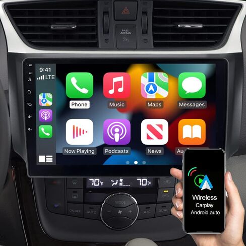 ASURE راديو ستيريو للسيارة مقاس 10.1 بوصة لسيارة Nissan Sentra 2013 2014 2015، 4Core 2G+32G Android GPS Navigation Dash Unit مع Wireless Carplay Android Auto، مشغل وسائط متعددة بشاشة لمس 1280 × 800 in Kuwait