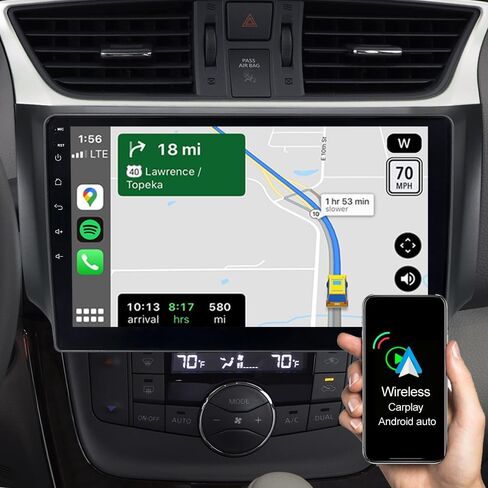 ASURE راديو ستيريو للسيارة مقاس 10.1 بوصة لسيارة Nissan Sentra 2013 2014 2015، 4Core 2G+32G Android GPS Navigation Dash Unit مع Wireless Carplay Android Auto، مشغل وسائط متعددة بشاشة لمس 1280 × 800 in Kuwait