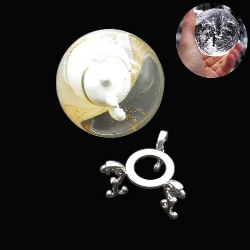 حامل كرة كريستال فضي مقاس 2.5 بوصة، حامل معدني كريستالي لديكور المنزل على شكل كرة ماسية كريستالية in Kuwait