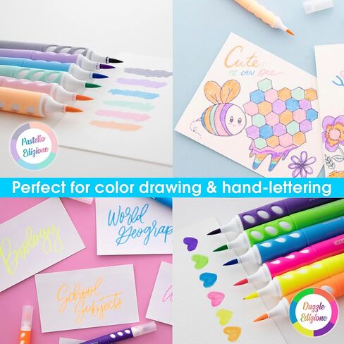 BAZIC Brush Markers 6 Pastel Colors, Fine Line Washable Coloring Marker, Non Toxic Drawing Gift for Art School Supplies (6/Pack), 1-Pack in Saudi Arabia