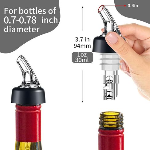 Automatic Measured Bottle Pourers Pack of 12 Liquor Bottle Pourers 1 oz (30 mL) Quick Shot Spirit Measure Wine Pourer Spouts Drinks Wine Cocktail Whiskey Dispenser Bartender Home Bar Tools (12pcs) in Saudi Arabia