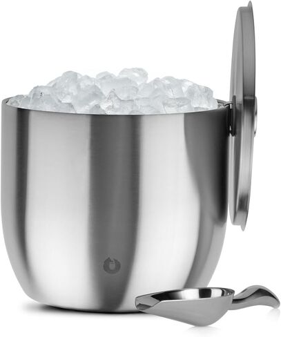 SNOWFOX XL Premium Vacuum Insulated Double Wall Stainless Steel Ice Bucket with Lid/Scoop-Bar Accessories-Large Elegant Party Bucket-Chills Several Bottles-Beautiful Entertaining Supplies-7 Liter in Saudi Arabia