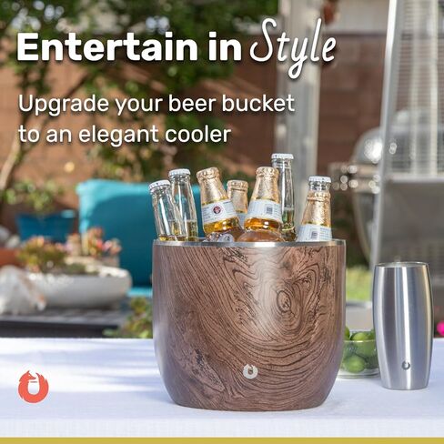 SNOWFOX XL Premium Vacuum Insulated Double Wall Stainless Steel Ice Bucket with Lid/Scoop-Bar Accessories-Large Elegant Party Bucket-Chills Several Bottles-Beautiful Entertaining Supplies-7 Liter in Saudi Arabia