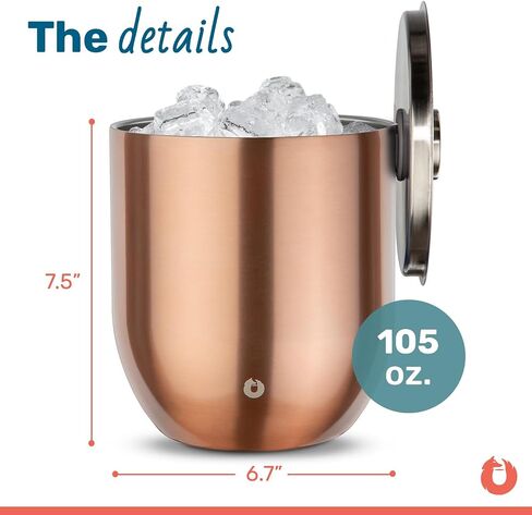 SNOWFOX XL Premium Vacuum Insulated Double Wall Stainless Steel Ice Bucket with Lid/Scoop-Bar Accessories-Large Elegant Party Bucket-Chills Several Bottles-Beautiful Entertaining Supplies-7 Liter in Saudi Arabia