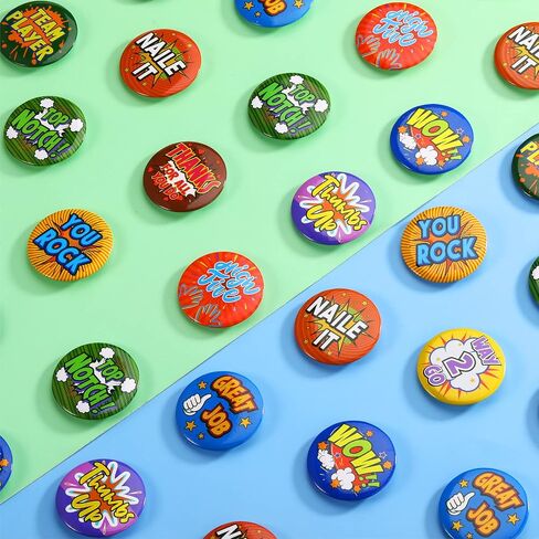 10 Style 80 PCS Reward Button Pins Team Award for Employees Positive Button Pins Recognition Encouraging Pin Badges Appreciation Pins for Kids Students Workers in Saudi Arabia