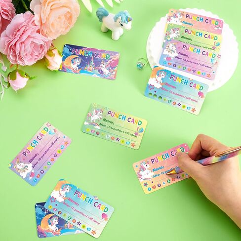 WERNNSAI 240PCS Kids Reward Punch Cards Unicorn Behavior Punch Cards Students Reward Chart Motivation Incentive Card for Classroom Students Teachers School Supplies in Saudi Arabia