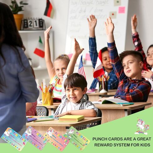 WERNNSAI 240PCS Kids Reward Punch Cards Unicorn Behavior Punch Cards Students Reward Chart Motivation Incentive Card for Classroom Students Teachers School Supplies in Saudi Arabia