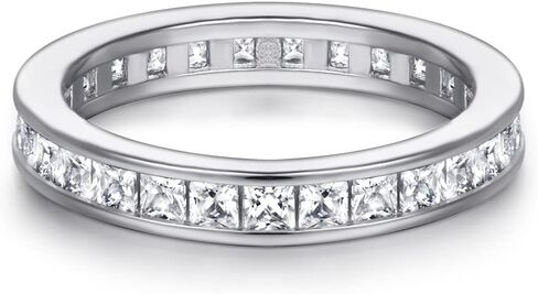 3mm 14K Gold Plated Wedding Band Round Cubic Zirconia Full Eternity Stackable Engagement Ring For Women Size 5-9 in Saudi Arabia