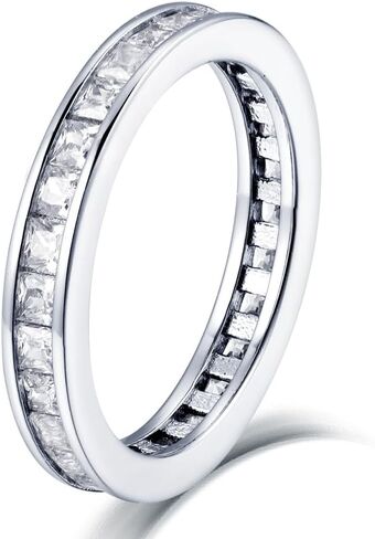 3mm 14K Gold Plated Wedding Band Round Cubic Zirconia Full Eternity Stackable Engagement Ring For Women Size 5-9 in Saudi Arabia