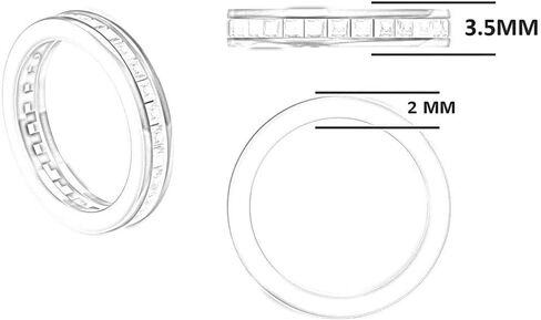 3mm 14K Gold Plated Wedding Band Round Cubic Zirconia Full Eternity Stackable Engagement Ring For Women Size 5-9 in Saudi Arabia