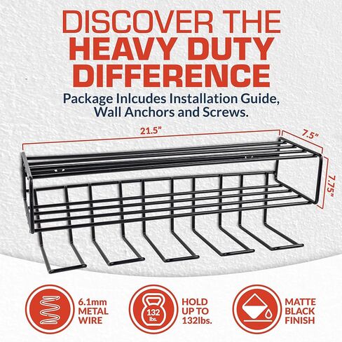 Heavy Duty Power Tool Organizer - 3 Layer Drill Holder Wall Mount - Cordless Tool Storage Organizer with Heavier Gauge Wire - Utility Tool Rack for Drills, Batteries, Pliers, Screwdrivers, Hammers in Saudi Arabia