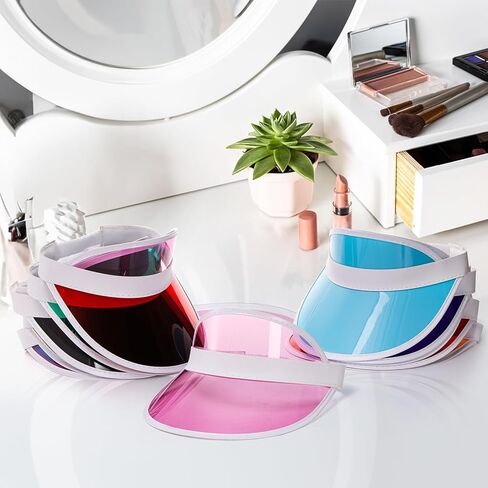 16 عبوة من قبعات واقية من الشمس، قبعة بلاستيكية بلون الحلوى للجنسين، قبعة سياحية شفافة للحماية، قبعة جولف للشاطئ قابلة للتعديل للحماية من الشمس، للنساء والرجال، والأنشطة الرياضية الخارجية (16 لونًا) in Kuwait