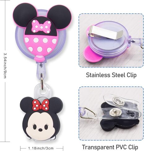 5 Pcs Retractable Badge Holders, Cartoon Cute Retractable Badge Reel for Nurses, Doctor, Teacher, Student,Office Worker (A) in Saudi Arabia