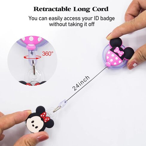 5 Pcs Retractable Badge Holders, Cartoon Cute Retractable Badge Reel for Nurses, Doctor, Teacher, Student,Office Worker (A) in Saudi Arabia