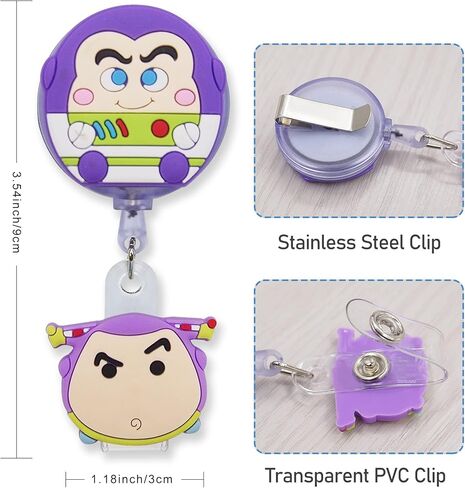 5 قطع من حاملات الشارات القابلة للسحب، بكرة شارة كرتونية لطيفة قابلة للسحب للممرضات والأطباء والمعلمين والطلاب وعمال المكاتب (أ) in Kuwait