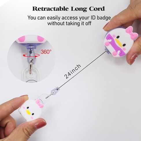 5 قطع من حاملات الشارات القابلة للسحب، بكرة شارة كرتونية لطيفة قابلة للسحب للممرضات والأطباء والمعلمين والطلاب وعمال المكاتب (أ) in Kuwait