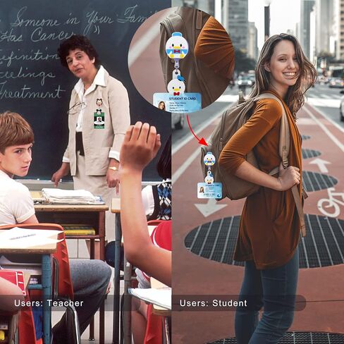 5 قطع من حاملات الشارات القابلة للسحب، بكرة شارة كرتونية لطيفة قابلة للسحب للممرضات والأطباء والمعلمين والطلاب وعمال المكاتب (أ) in Kuwait