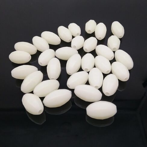 AGOOL Glow Fishing Beads Saltwater, 100/200 pcs Luminous Fishing Beads Hard Plastic Glow in The Dark Beads Fish Lures Jig Fishing Rigs Fishing Tackle Tools in Saudi Arabia