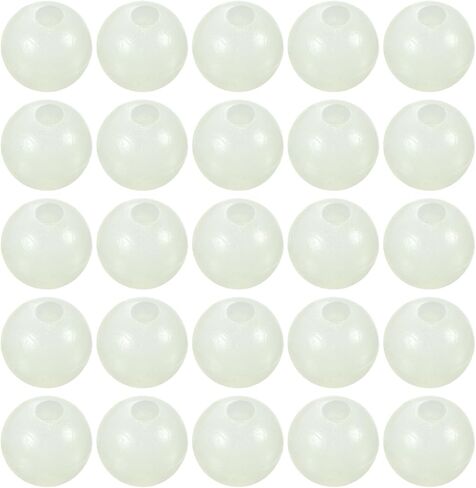 200 Pcs Glow Fishing Beads - Plastic Luminous Round Bait Egg Lure Rigs Apply to Outdoor Tackle Tool (4mm, White) in Saudi Arabia