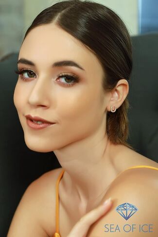 Sea of Ice Sterling Silver CZ Cubic Zirconia Dainty Evil Eye, Infinity, Hamsa Hand of God, Horseshoe, Moon Minimalist Stud Earrings for Women - Elegant Sterling Silver Earrings for Women – Nickel-Free in Kuwait