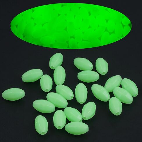 Glow Fishing Beads 120pcs Soft Plastic Luminous Saltwater Fishing Beads Oval Round Beads Fishing Lures Green White Sea Fishing Bead Fishing Tackle Tools in Saudi Arabia
