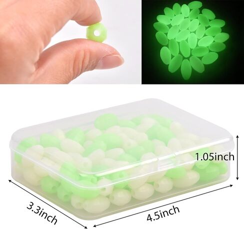 Glow Fishing Beads 120pcs Soft Plastic Luminous Saltwater Fishing Beads Oval Round Beads Fishing Lures Green White Sea Fishing Bead Fishing Tackle Tools in Saudi Arabia