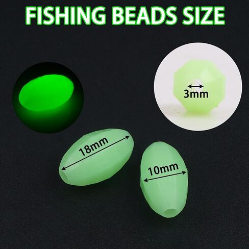 Glow Fishing Beads 120pcs Soft Plastic Luminous Saltwater Fishing Beads Oval Round Beads Fishing Lures Green White Sea Fishing Bead Fishing Tackle Tools in Saudi Arabia