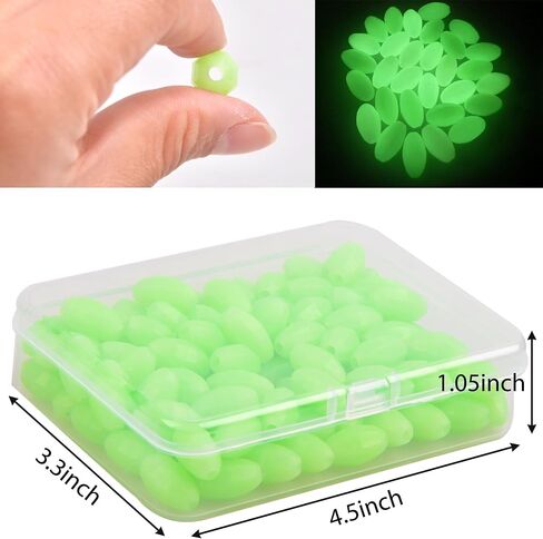 Glow Fishing Beads 120pcs Soft Plastic Luminous Saltwater Fishing Beads Oval Round Beads Fishing Lures Green White Sea Fishing Bead Fishing Tackle Tools in Saudi Arabia