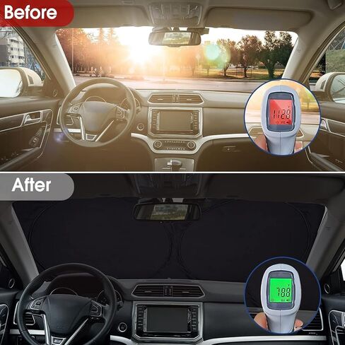 Car Windshield Sun Shade for Land Rover - Front Window Sunshade Cover UV Rays Foldable Sun Visor for Discovery Sport Evoque Freelander LR2 Range Rover Sport Velar Series Car Interior Accessories in Saudi Arabia