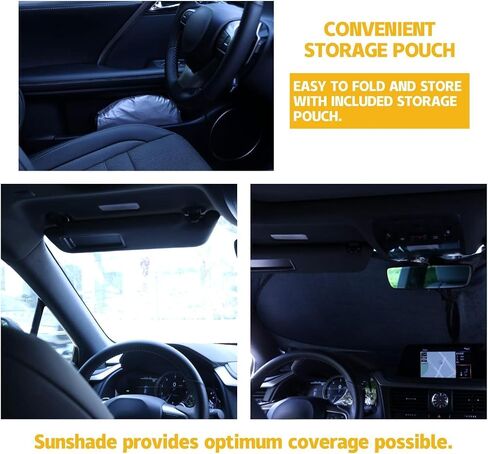 Car Windshield Sun Shade for Land Rover - Front Window Sunshade Cover UV Rays Foldable Sun Visor for Discovery Sport Evoque Freelander LR2 Range Rover Sport Velar Series Car Interior Accessories in Saudi Arabia