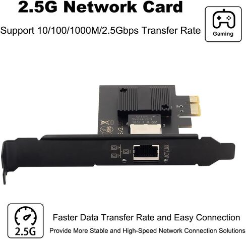 بطاقة شبكة PCIe Gigabit (لـ Intel I226) إلى RJ45 2.5GB محول شبكة إيثرنت 2500Mbps NIC LAN سطح المكتب واي فاي بطاقة دعم نظام التشغيل Mac OS Window PC in Kuwait