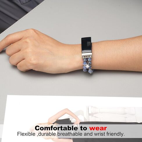 Compatible for Fitbit Inspire HR/Inspire 2 & Inspire Bands Women Elastic Handmade Pearl Bracelet Fashion Beaded Strap Bracelet for Inspire Hr/Inspire 2 in Kuwait