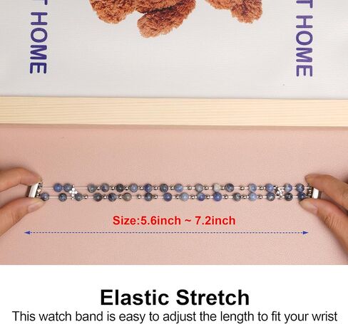 Compatible for Fitbit Inspire HR/Inspire 2 & Inspire Bands Women Elastic Handmade Pearl Bracelet Fashion Beaded Strap Bracelet for Inspire Hr/Inspire 2 in Kuwait