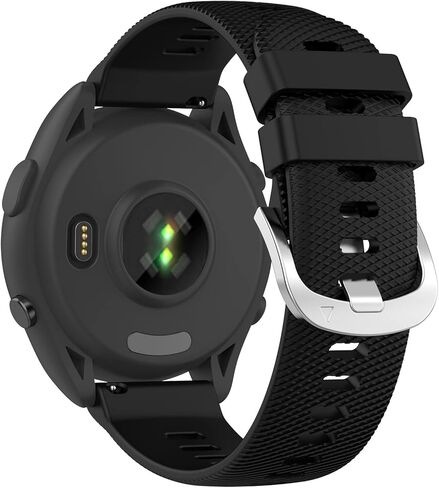 MOTONG لـ Garmin Forerunner 265S سوار بديل 18 مم حزام ساعة معصم بديل لـ Garmin Forerunner 265S/255S/255S Music (سيليكون أسود) in Kuwait