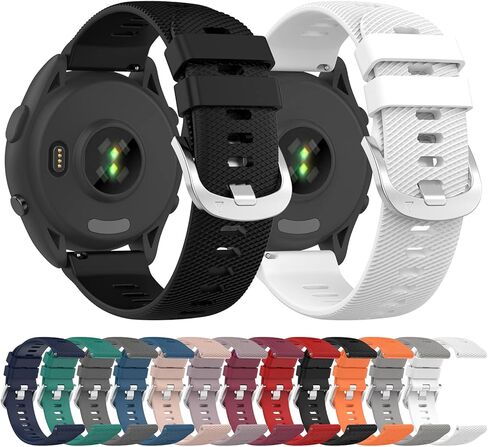 MOTONG لـ Garmin Forerunner 265S سوار بديل 18 مم حزام ساعة معصم بديل لـ Garmin Forerunner 265S/255S/255S Music (سيليكون أسود) in Kuwait