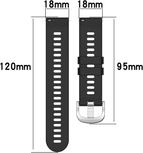 MOTONG لـ Garmin Forerunner 265S سوار بديل 18 مم حزام ساعة معصم بديل لـ Garmin Forerunner 265S/255S/255S Music (سيليكون أسود) in Kuwait