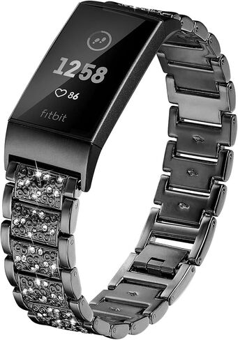 Compatible with Fitbit Charge 2 Bands for Women Men, Adjustable Metal Charge 2 Replacement Bands, Bling Watch Band in Saudi Arabia
