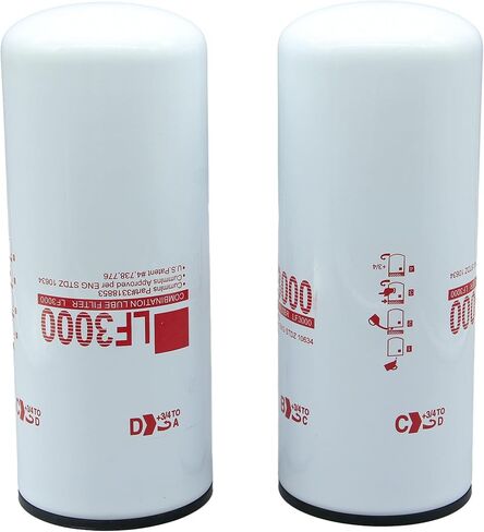 فلتر زيت التشحيم LF3000-2 متوافق مع محركات الديزل ISC 8.3L ISL/QSL 9.0L ISM N14 M11 يستبدل 3401544 XLF75000 (عبوة من قطعتين) in Kuwait