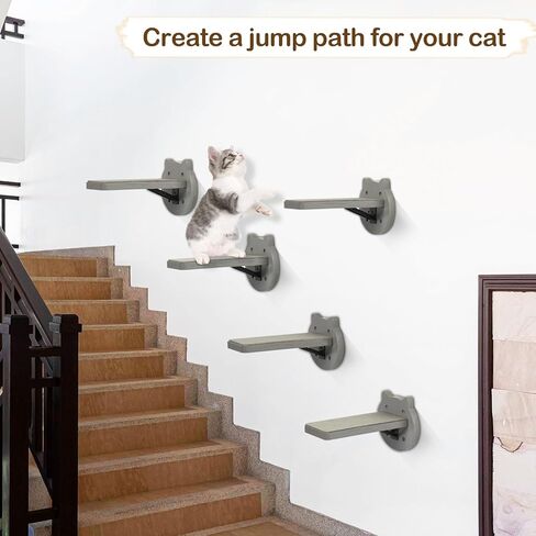 3 عبوات من أرفف تسلق القطط على الحائط، أرفف على الحائط للقطط مع وسادة خدش، أثاث حائط للقطط، خطوات حائط للقطط من أجل لعب تسلق النوم، سلالم القطط، أرجوحة للقطط (أسود) in Kuwait