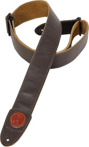 Levy's Leathers MSS7G-DBR Signature Series Garment Leather Guitar Strap, Dark Brown in Saudi Arabia